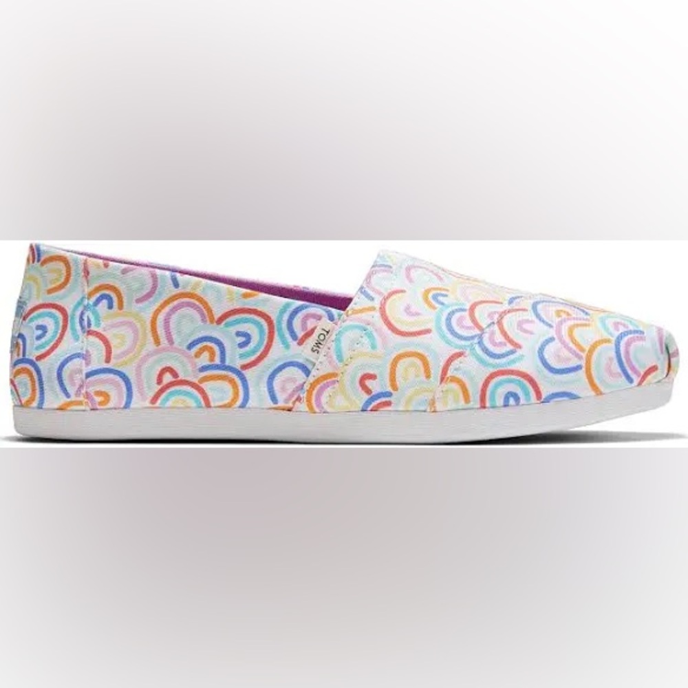 Toms White Rainbow Field Alpargatas 🌈